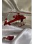 Metal Heopter Dekoratif Maket El Yapımı Oyuncak Kırmızı Beyaz 2