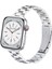 Apple Watch Seri SE/11/10/9/8/7/6/5/4/3 ile Uyumlu 46MM-45MM-44MM Üç Bakla Paslanmaz Çelik İnce Kordon Gümüş 1