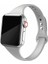 Apple Watch Seri SE/11/10/9/8/7/6/5/4/3 ile Uyumlu 42MM-41MM-40MM-38MM Ince Silikon Kordon Gri 1