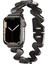 Apple Watch Seri SE/10/9/8/7/6/5/4/3 ile Uyumlu 46MM-45MM-44MM-42MM Infinity Link Zigzag Metal Kordon Siyah 1