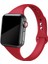 Apple Watch Seri SE/10/9/8/7/6/5/4/3 ile Uyumlu 46MM-45MM-44MM-42MM Ince Silikon Kordon Vişne 1