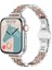 Apple Watch Seri SE/10/9/8/7/6/5/4/3 ile Uyumlu 42MM-41MM-40MM-38MM Çelik İnce Jubilee Kordon Gümüş / Rose 1