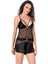 Shopidik Siyah Saten Babydoll Şort Takımı 1