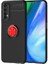 Realme 7 Kılıf Ravel Silikon Kapak - Siyah - Kırmızı 1