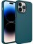 Apple iPhone 14 Pro Kılıf Metal Çerçeve ve Buton Tasarımlı Silikon Luna Kapak - Koyu Yeşil 1