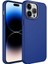 Apple iPhone 14 Pro Max Kılıf Metal Çerçeve ve Buton Tasarımlı Silikon Luna Kapak - Lacivert 1