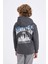 Erkek Çocuk Gri Kapüşonlu Cepli Sırt Baskılı Sweatshirt C9785A824AU 1