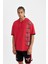 Fit NBA Houston Rockets Kırmızı Oversize Geniş Kalıp Kapüşonlu Baskılı Kısa Kollu Tişört C9277AX24AU 4