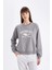 Regular Fit Bisiklet Yaka Baskılı İnce Sweatshirt D5929AX24AU 1