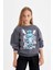 Kız Çocuk Disney Lilo & Stitch Oversize Geniş Kalıp Bisiklet Yaka Sweatshirt C9515A824AU 1