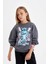 Kız Çocuk Disney Lilo & Stitch Oversize Geniş Kalıp Bisiklet Yaka Sweatshirt C9515A824AU 4