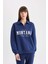 Relax Fit Polo Yaka Baskılı Kalın Casual Sweatshirt D5296AX24AU 4