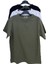Erkek 3'lü Paket Comfort Fit %100 Pamuk Penye Kompakt T-Shirt 31751 Siyah-Beyaz-Haki 2