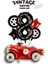 Vintage Race Car Set Arabalar Yarış Arabası Doğum Günü Balon Kırmızı Araba Full Set Rakam Balon 1