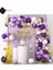 6 Harf Isimli 1 Yaş Macaron Mor Balon Zinciri Seti Gölge Mor Altın Balon Dekorasyon 1