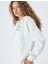 Fermuarlı Sweatshirt Kapüşonlu Oversize Kanguru Cepli Slogan Baskılı Şardonlu 1