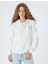 Fermuarlı Sweatshirt Kapüşonlu Oversize Kanguru Cepli Slogan Baskılı Şardonlu 3