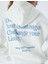 Fermuarlı Sweatshirt Kapüşonlu Oversize Kanguru Cepli Slogan Baskılı Şardonlu 5