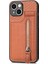 IPhone 15 Için Kılıf Standı Crad Yuvası Manyetik Araç Montaj Fermuar Cüzdan (Yurt Dışından) 3