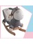 Sallanan Doldurulmuş At Peluş Rocker 60 cm Gri-Beyaz Gnzrz 1