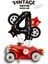 Vintage Race Car Set Arabalar Yarış Arabası Doğum Günü Balon Kırmızı Araba Full Set Rakam Balon 1