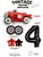Vintage Race Car Set Arabalar Yarış Arabası Doğum Günü Balon Kırmızı Araba Full Set Rakam Balon 2