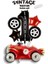 Vintage Race Car Set Arabalar Yarış Arabası Doğum Günü Balon Kırmızı Araba Full Set Rakam Balon 1