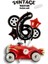 Vintage Race Car Set Arabalar Yarış Arabası Doğum Günü Balon Kırmızı Araba Full Set Rakam Balon 1