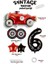 Vintage Race Car Set Arabalar Yarış Arabası Doğum Günü Balon Kırmızı Araba Full Set Rakam Balon 2