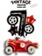 Vintage Race Car Set Arabalar Yarış Arabası Doğum Günü Balon Kırmızı Araba Full Set Rakam Balon 1