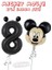 Siyah Rakam Balonlu Mickey Mouse 2li Balon Seti Mini Fare Temalı 1