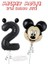 Siyah Rakam Balonlu Mickey Mouse 2li Balon Seti Mini Fare Temalı 1