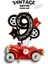 Vintage Race Car Set Arabalar Yarış Arabası Doğum Günü Balon Kırmızı Araba Full Set Rakam Balon 1