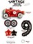 Vintage Race Car Set Arabalar Yarış Arabası Doğum Günü Balon Kırmızı Araba Full Set Rakam Balon 2