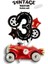 Vintage Race Car Set Arabalar Yarış Arabası Doğum Günü Balon Kırmızı Araba Full Set Rakam Balon 1