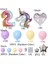 100CM Gökkuşağı Rakam Balonlu Unicorn Temalı Doğum Günü Karşılama Seti Kolay Kurulum 2