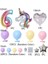100CM Gökkuşağı Rakam Balonlu Unicorn Temalı Doğum Günü Karşılama Seti Kolay Kurulum 2
