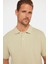 Erkek Klasik Fit Rahat Kesim %100 Pamuk Düz Pike Yeşil Polo Yaka T-Shirt 3