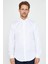 Erkek Slim Fit Dar Kesim Uzun Kollu %100 Pamuk Non-Iron Ütü Gerektirmez Beyaz Gömlek 2