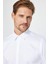 Erkek Slim Fit Dar Kesim Uzun Kollu %100 Pamuk Non-Iron Ütü Gerektirmez Beyaz Gömlek 3