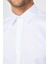 Erkek Slim Fit Dar Kesim Uzun Kollu %100 Pamuk Non-Iron Ütü Gerektirmez Beyaz Gömlek 4