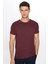 Erkek Slim Fit Dar Kesim Pamuklu Yumuşak Dokulu Esnek Kumaş Düz Basic Bordo Bisiklet Yaka T-Shirt 1