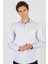 Modern Slim Fit Uzun Kollu Düz Saten Pamuklu Erkek Mavi Gömlek 1