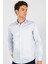 Modern Slim Fit Uzun Kollu Düz Saten Pamuklu Erkek Mavi Gömlek 2