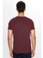 Erkek Slim Fit Dar Kesim Pamuklu Yumuşak Dokulu Esnek Kumaş Düz Basic Bordo Bisiklet Yaka T-Shirt 5