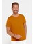 Erkek Slim Fit Dar Kesim Pamuklu Yumuşak Dokulu Esnek Kumaş Düz Basic Taba Bisiklet Yaka T-Shirt 1