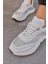 Hilary Beyaz Deri Taşlı Kadın Sneaker 2