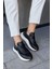 Hilary Siyah Deri Taşlı Kadın Sneaker 1
