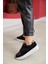 Vontex Siyah Deri Kadın Sneakers 2