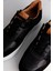 Vontex Siyah Deri Kadın Sneakers 5